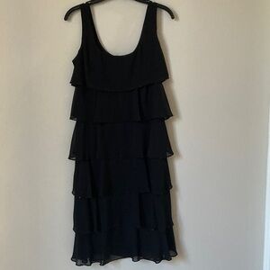 Black Tiered Midi Dress